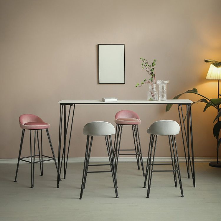 Rectangle Bar Table Industrial Stone Bar Wine Table with 4 Legs