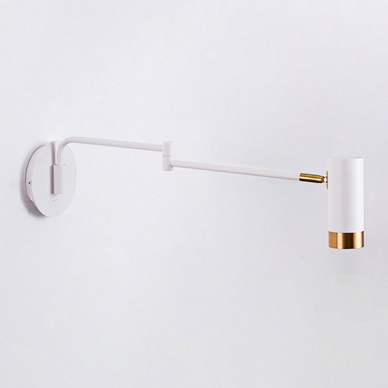 Black/White Single Modern Wall Mounted Sconce Metal Wall Light for Bedroom
