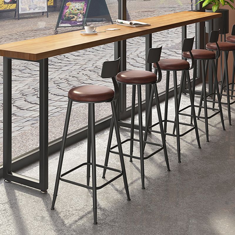Industrial Style Rectangle Bar Table Solid Wood Fixed Bar Dining Table for Indoor