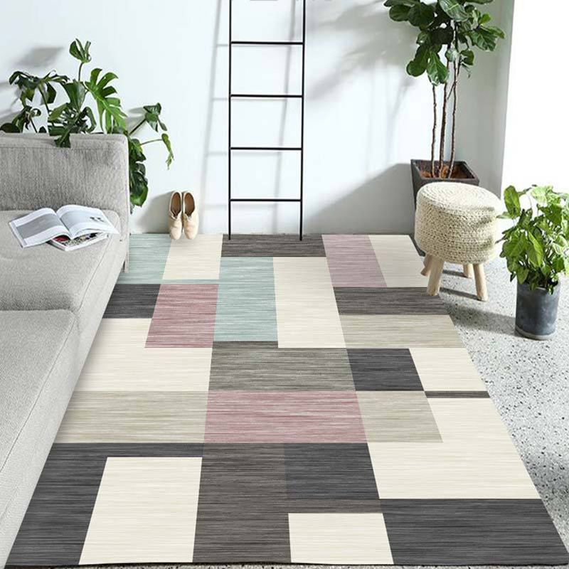 Western Geo Printed Rug Multicolor Synthetics Indoor Rug Machine Washable Anti-Slip Backing Carpet for Room