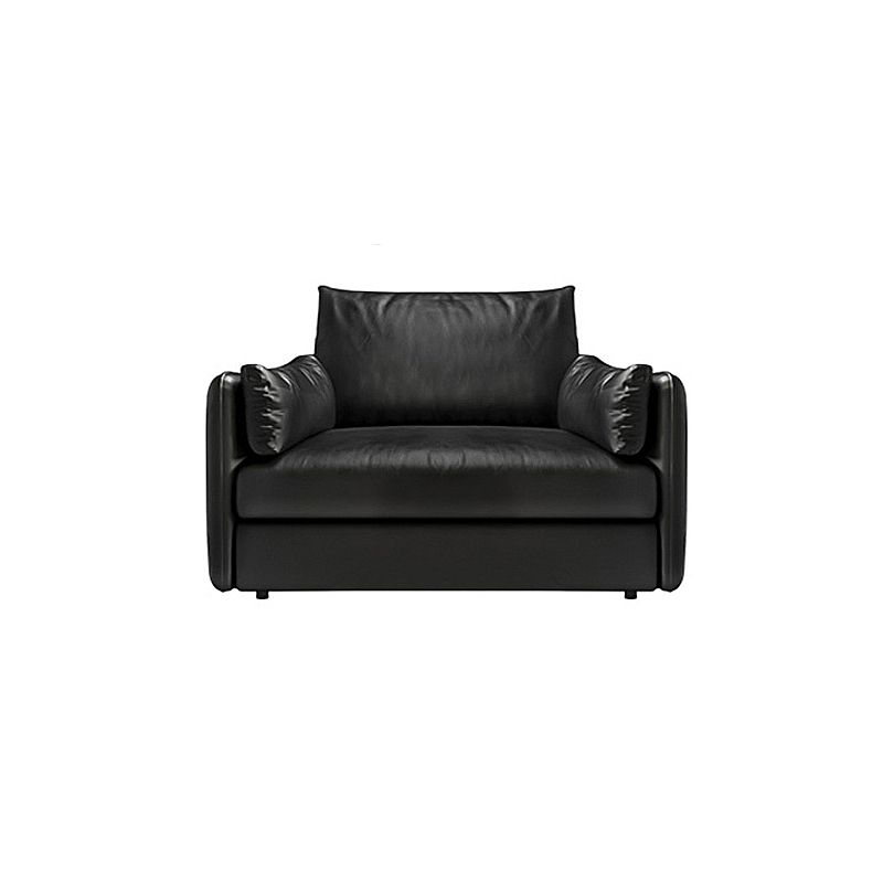 Contemporary Cushion Back Sectional Sofa 35.43"High Track Arm Sofa,Black