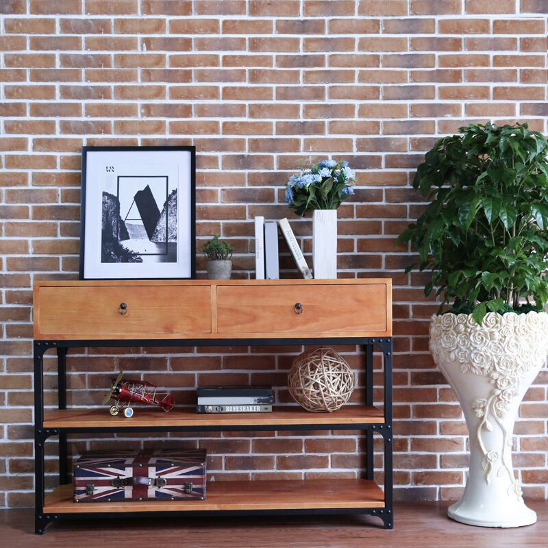 33.5" Tall Wood 2 - Drawer Chest Modern 3 Tier Storage Cabinet