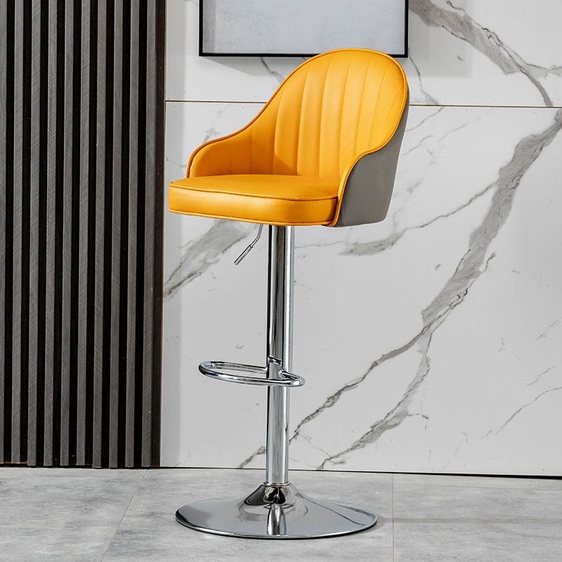 Contemporary Faux Leather Counter Stool Fabric Cushion in Matte Finish