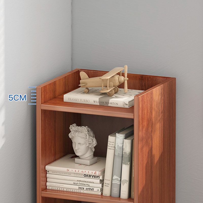 Contemporary Closed Back Shelf Bookcase Engineered Wood Bookshelf for Living Room