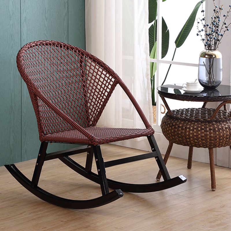 Indoor Modern Rocking Chair Solid Color Rocker Chair with Dark Legs