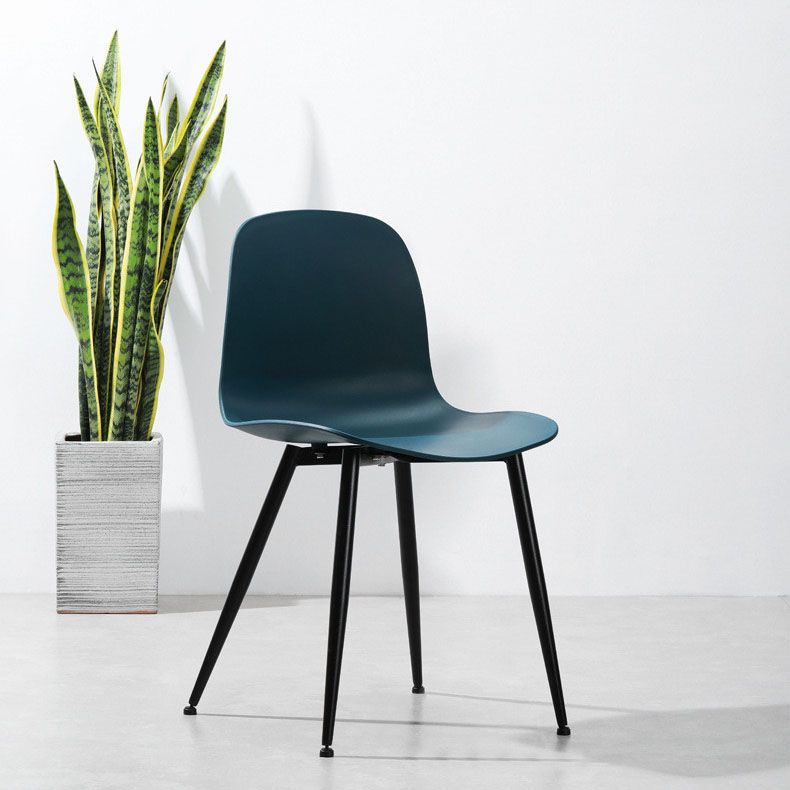 Sedia da casa per la casa contemporanea gambe in metallo sedia da pranzo in plastica (set di 4)