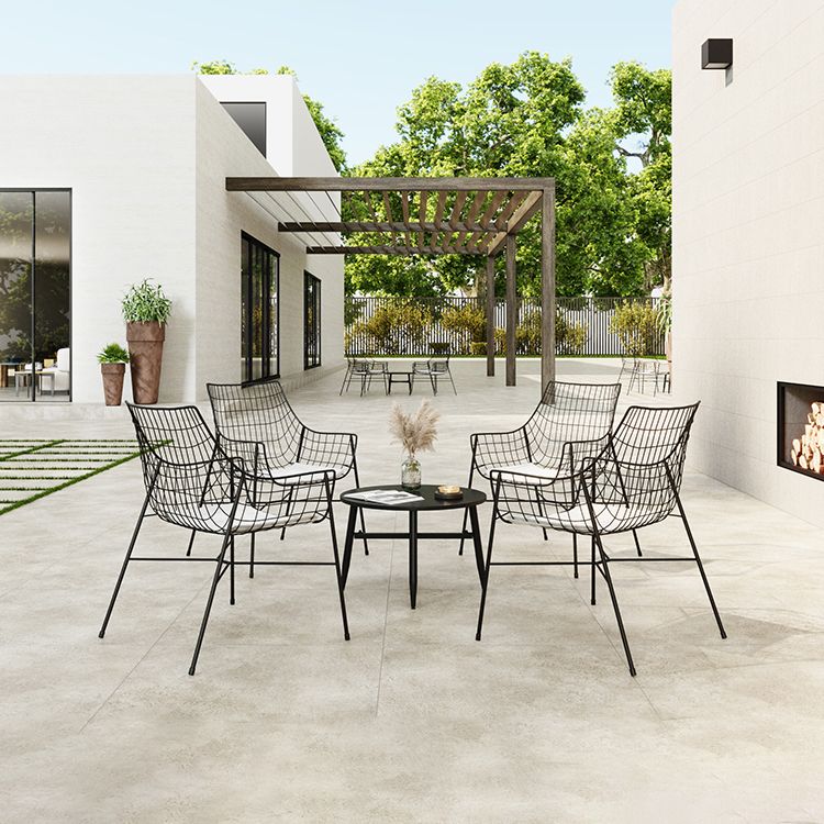 Boho Black Dining Set 1/2/3/4/5 Pieces Round Patio Dining Table Set