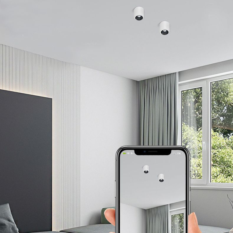 Lámpara de techo LED con forma de cilindro, montaje empotrado de 1 luz de aluminio moderno para hotel de pasillo