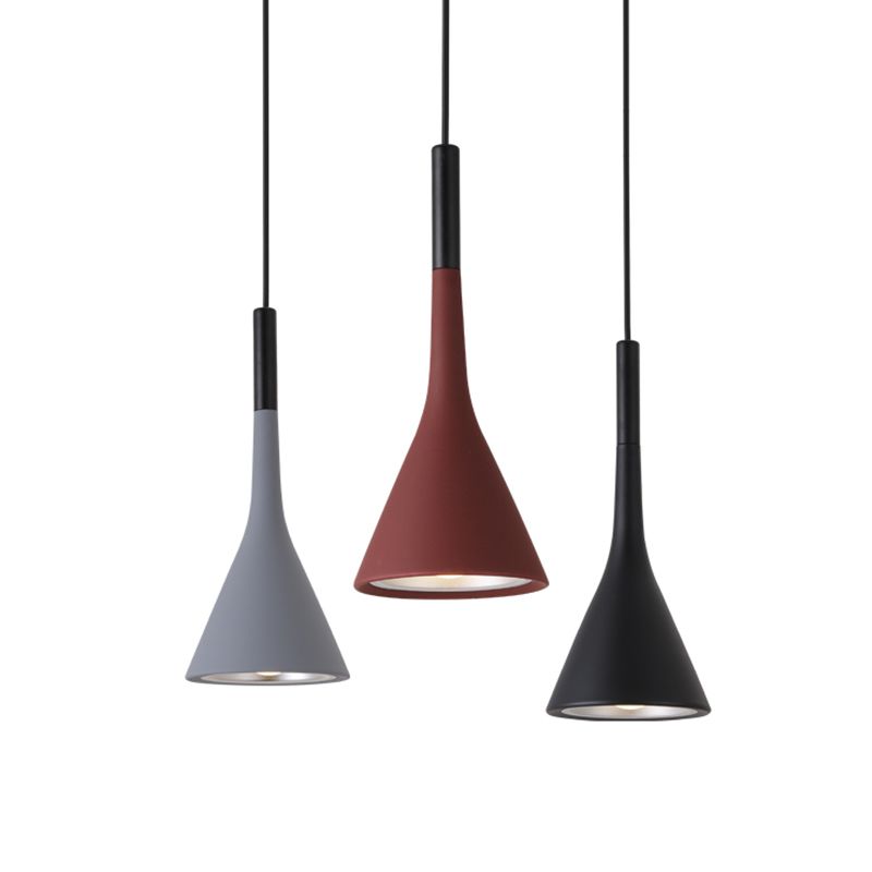 Aluminum Trumpet Shaped Pendant Light Nordic 1 Bulb Suspended Lighting Fixture