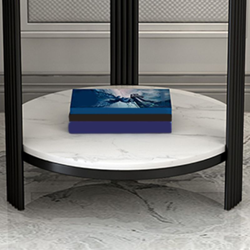 Minimalist Slate Corner Table 3 Legs Side End Table with Storage