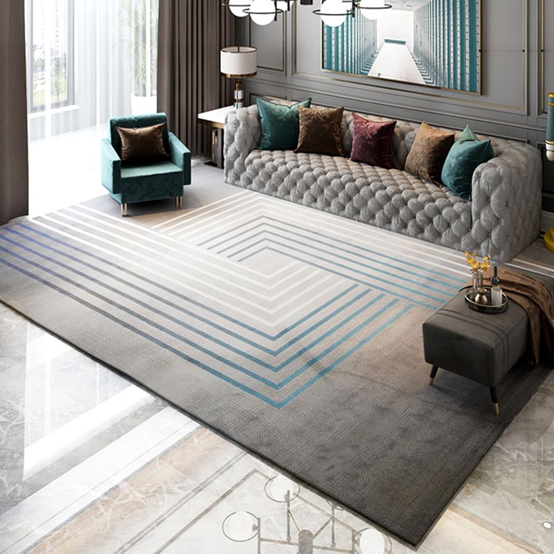 Scandianvian Living Room Rug Multi Color Geo Printed Area Carpet Synthetics Non-Slip Backing Stain-Resistant Rug