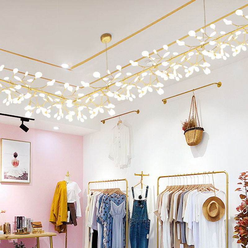 Linear Firefly Island Pendant Lighting Ultra-modern Acrylic Billiard Light for Living Room