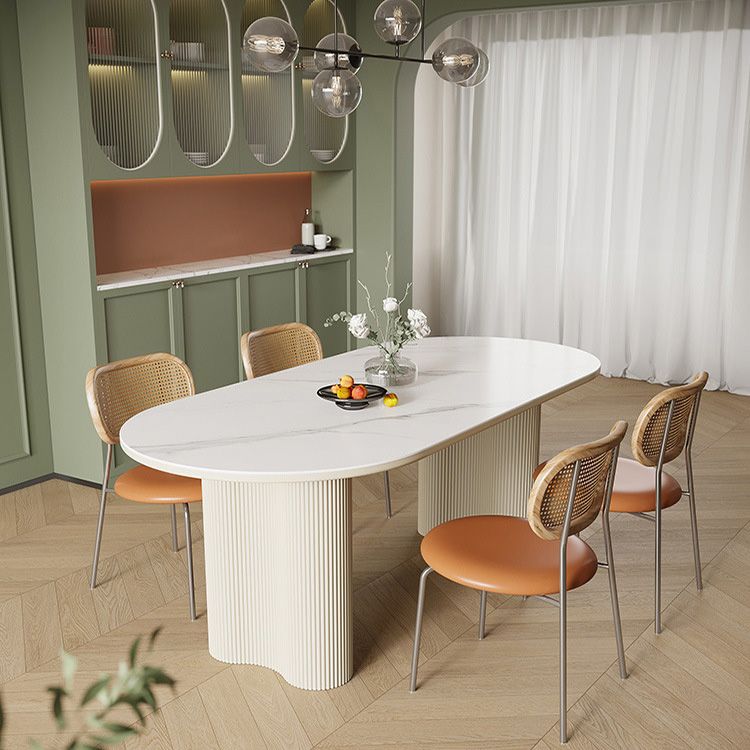 Simplicity Dinette Table Oval Stone Dining Room Table for Dining Room