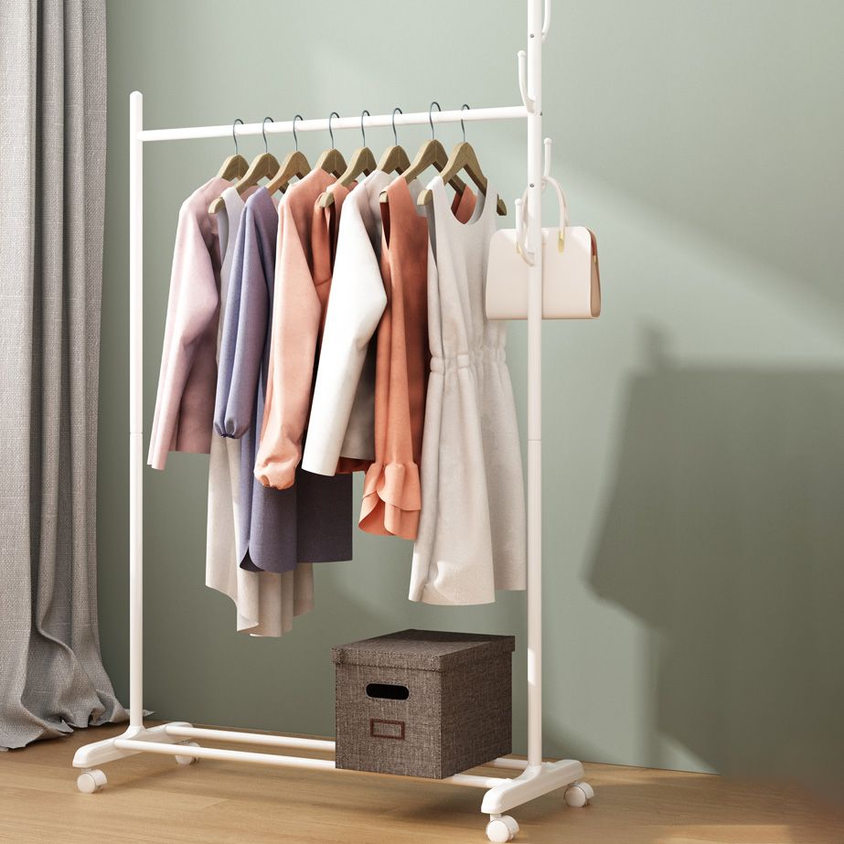 Black and White Steel Armoire Modern Style Cabinet with Clothing Rod