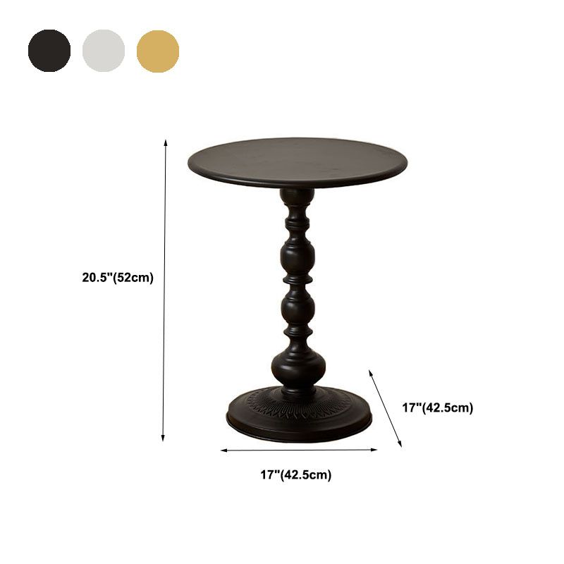 20.5" Tall Mid-Century Round Top Side Table Metal Pedestal End Table