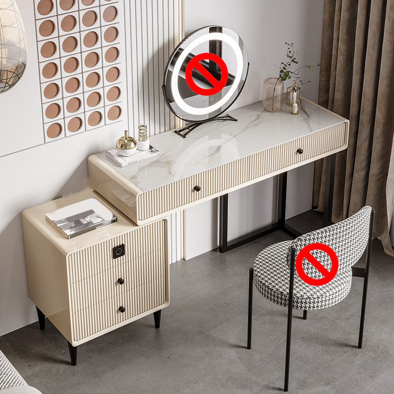 5 Wood Drawers Makeup Table Desk Vanity Stone Top Vanity Table
