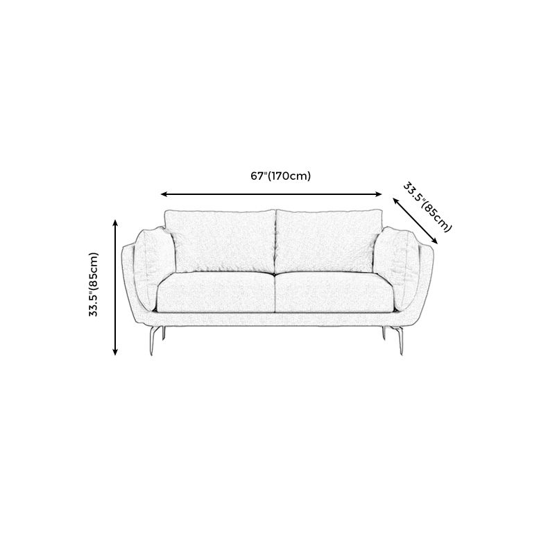 Cotton Blend Modern Sofa 33"W Back Sofa for Living Room with Pillow Top Arm