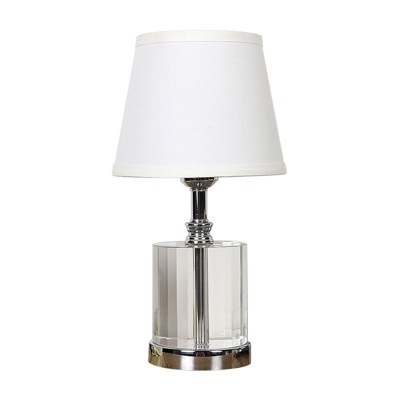 1 table de tête de tête modernisme modernisme d'éclairage nocturne blanc avec cylindre clair k9 cristal