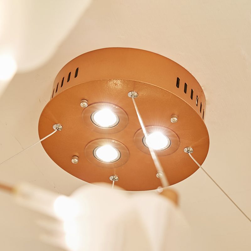 Nordic Style Chandelier Rose Gold Firefly Hanging Lamp with Acrylic Shade for Living Room