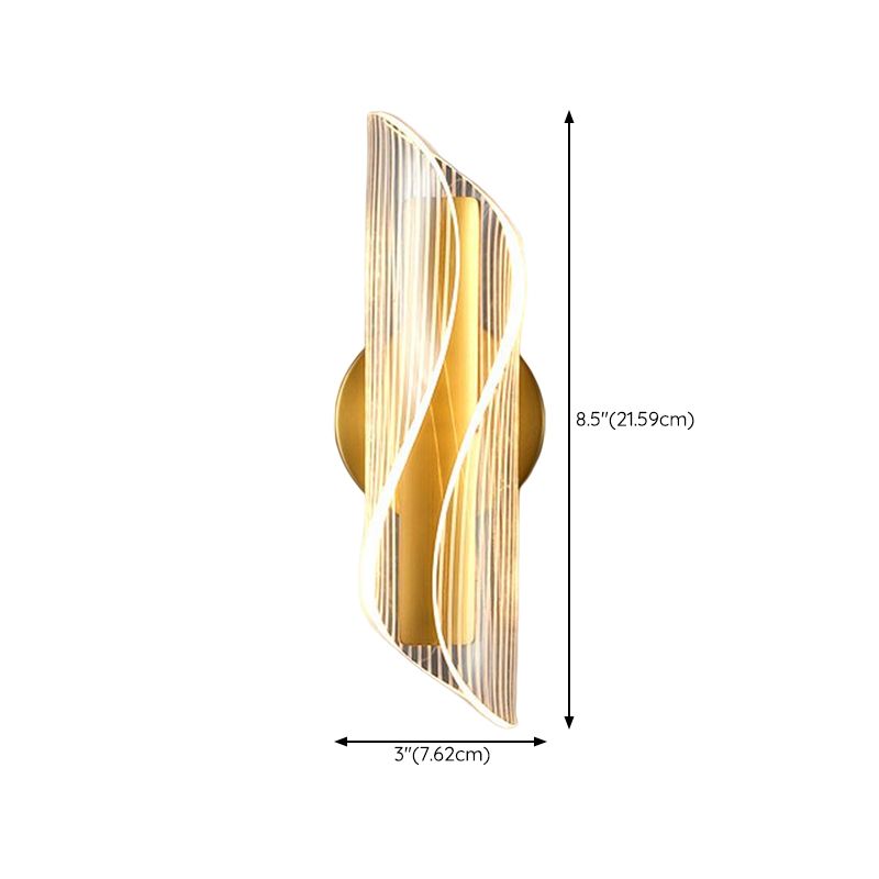 Geometric 1 Light Wall Lighting Fixture Modern Acrylic in Gold