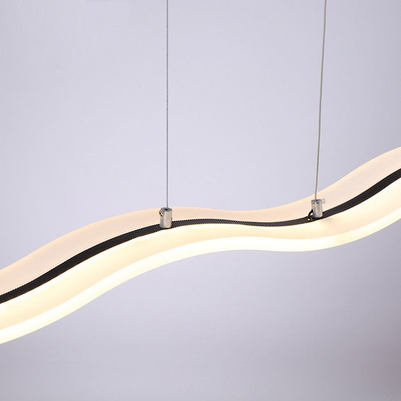 Weiße lineare LED -Insellicht im modernen künstlerischen Stil Schmiedeeisen anheiztem Licht mit Acrylschatten