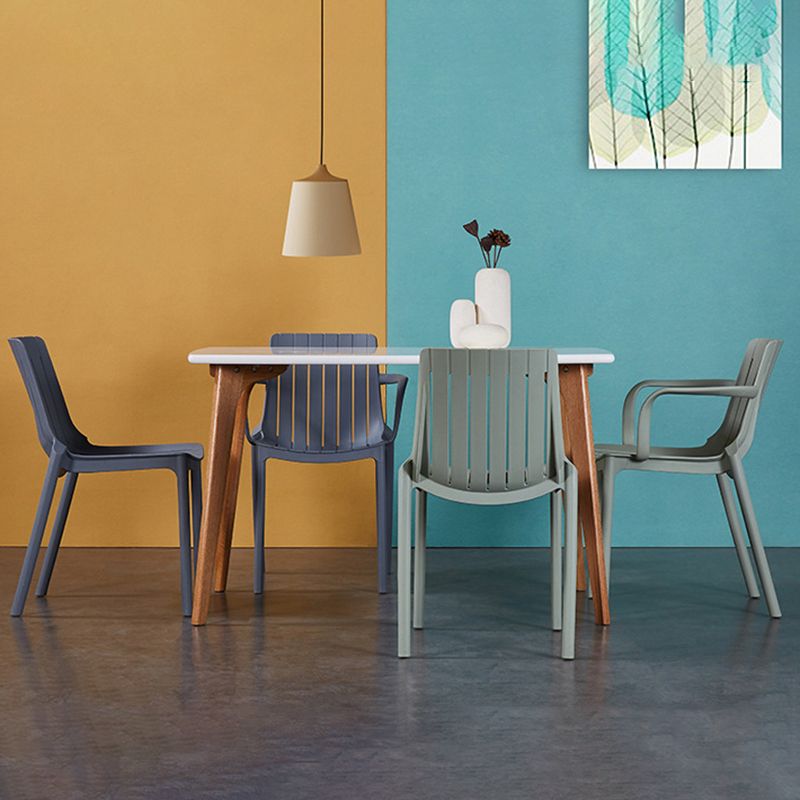 Sillas de comedor de cocina de estilo moderno, sillas de comedor de plástico con brazos apilables