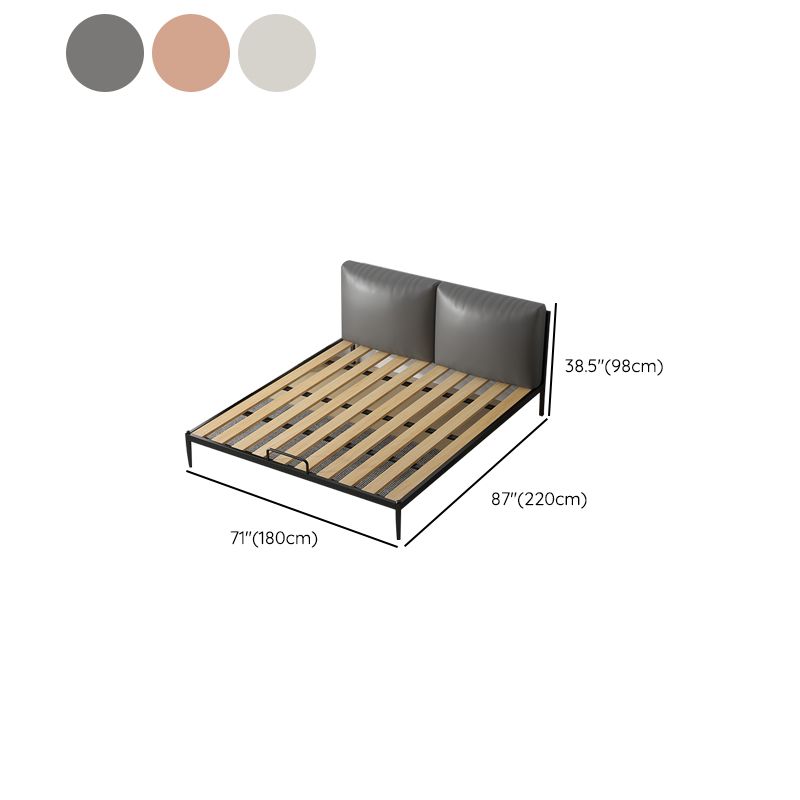 Upholstered Headboard Bed Standard Metal and Upholstered Bed
