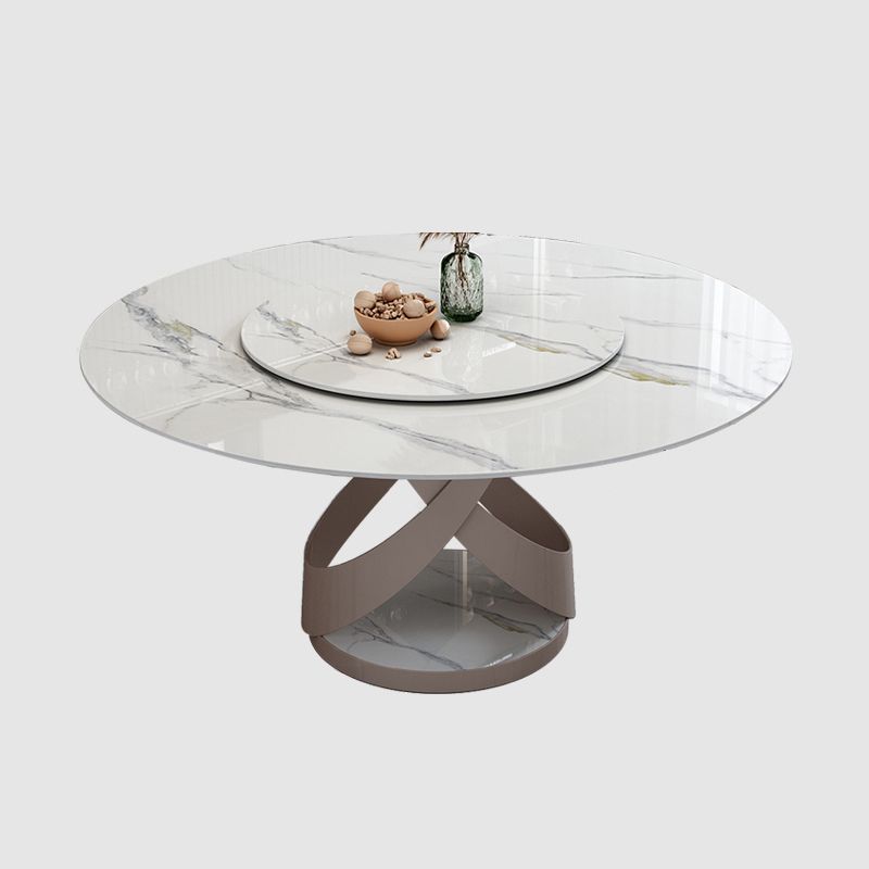 Glam Sintered Steen Witte tafel Ronde vorm Standaard eettafel voor keuken