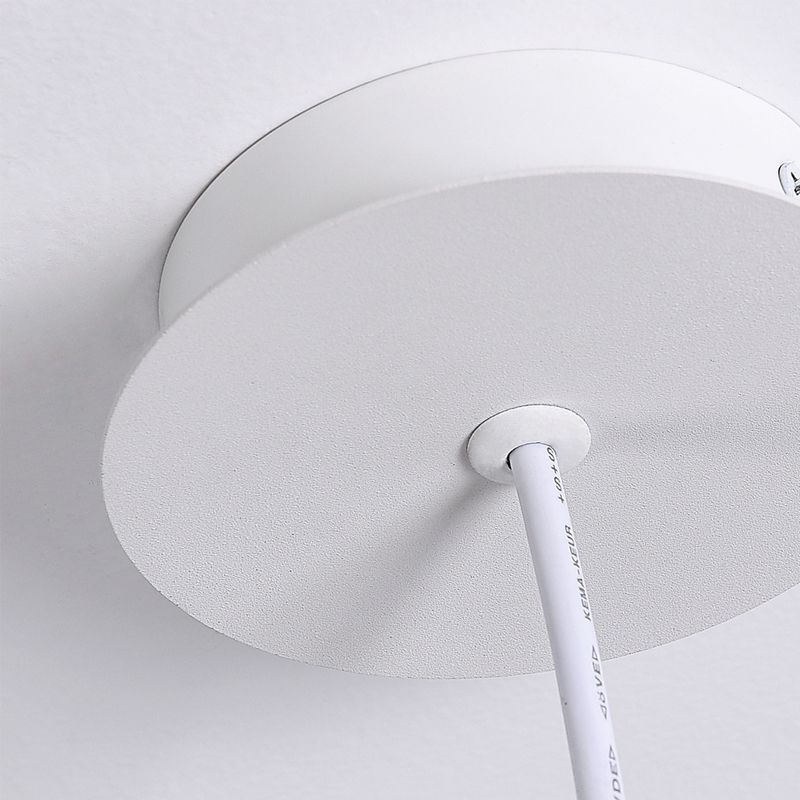 Moderne minimalistische LED -hangende lamp gelakte ijzeren schotel hanglamp met acrylschaduw