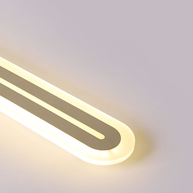 Metall lineare Form Wandlicht moderner Stil 1-Licht-Wandmontageleuchte in Schwarz