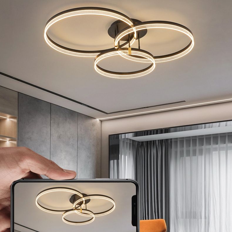 Modern Ceiling Lamp Circle LED Flush Mount Light Fixture for Bedroom
