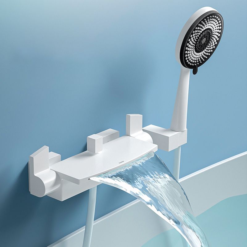 Modern Bathtub Faucet Copper Low Arc Wall Mounted Bathroom Faucet