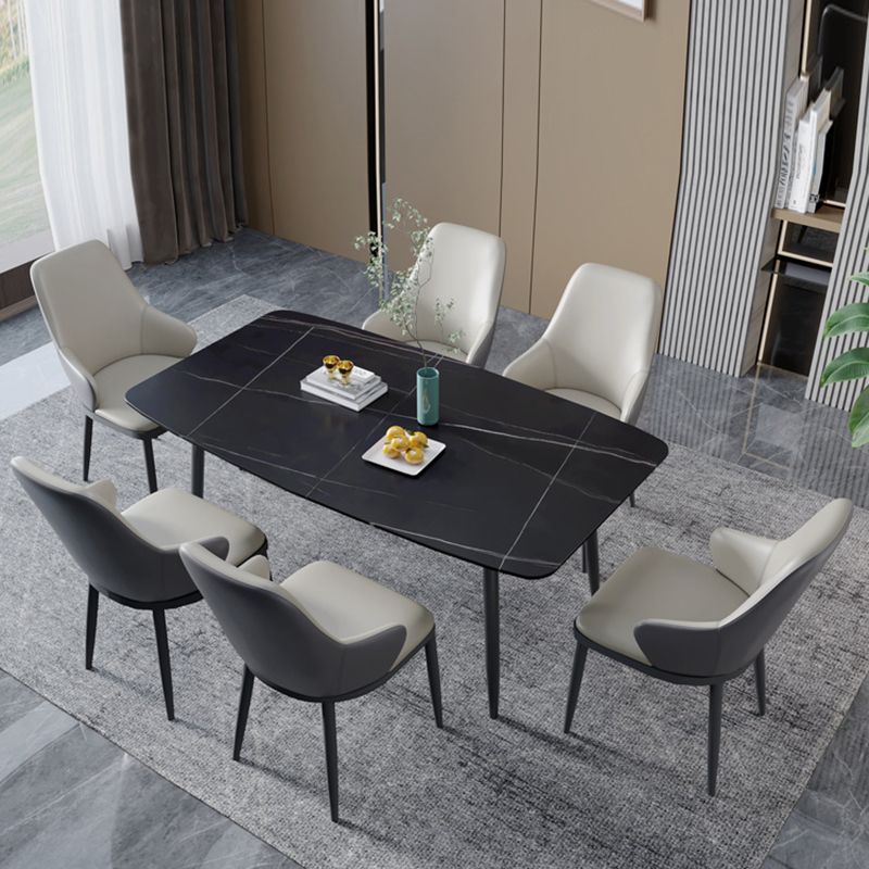Sillas de comedor con respaldo sólido y brazo de diseño industrial, sillas de comedor de cuero para cocina