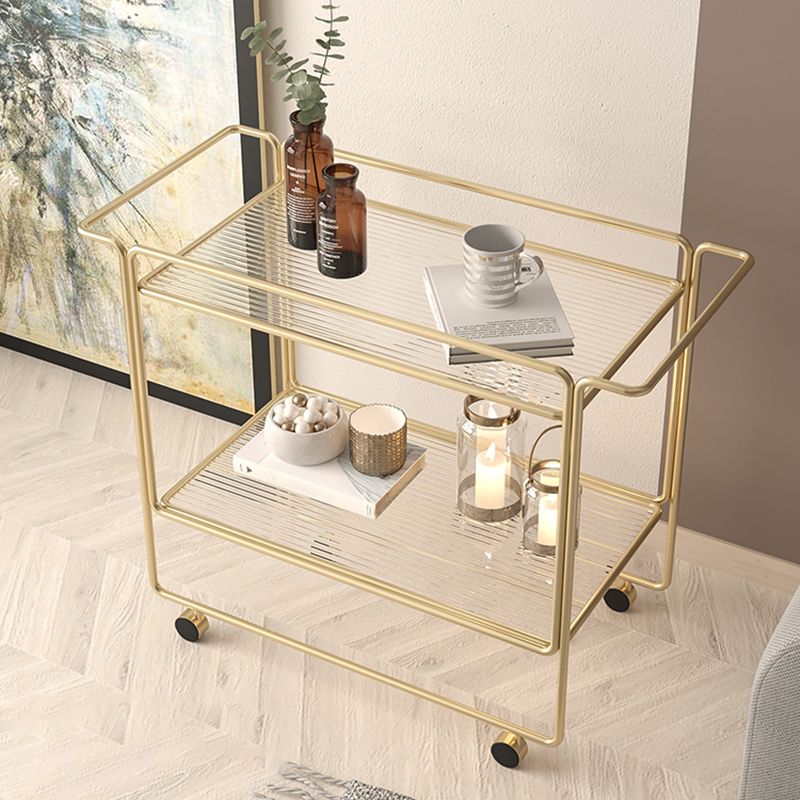 Modern Double Tier End Table Rectangular Corner Table with Storage