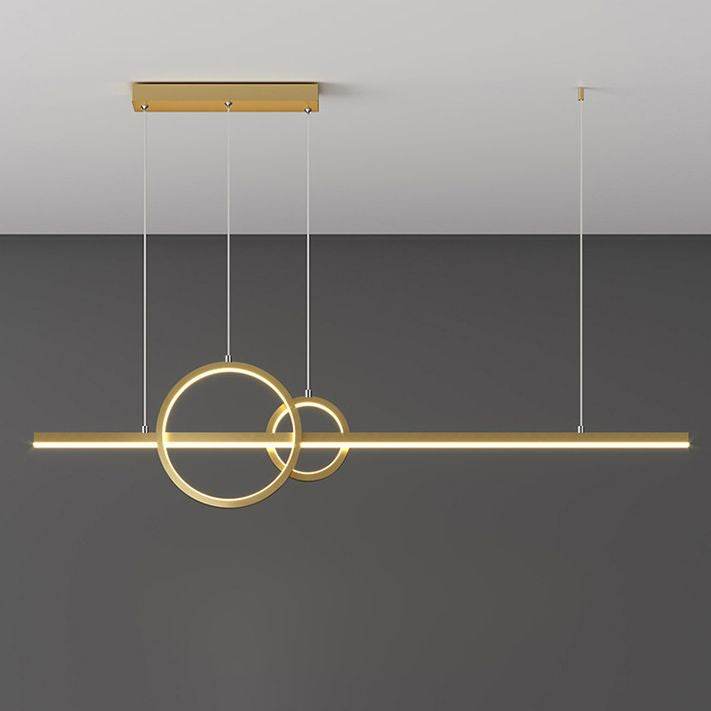 Circle Island Chandelier Lights Contemporary Metallic Chandelier Lighting Fixtures For Dining Table