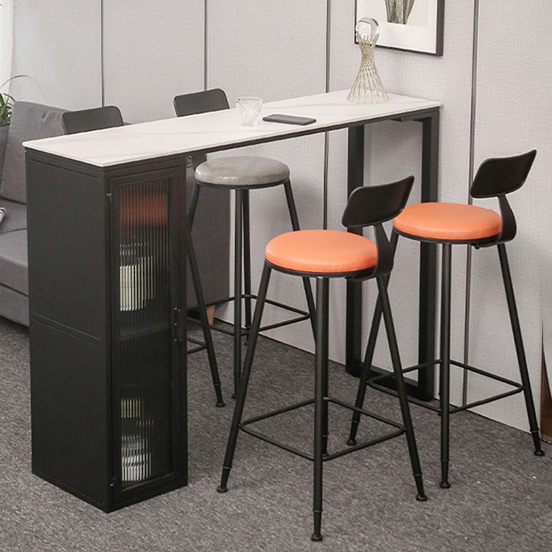Modern Bistro Bar Table Sintered Stone Bar Table with Storage