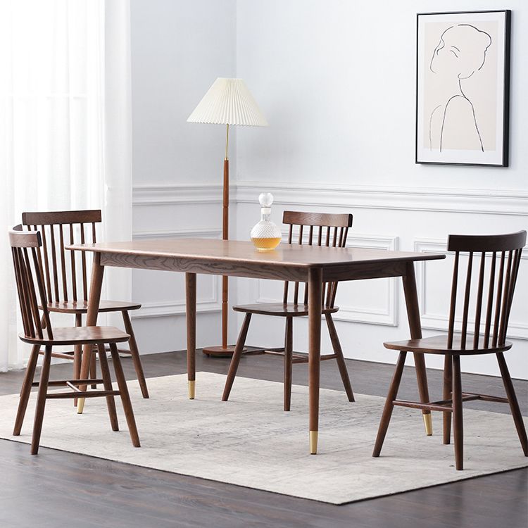 Mesa de comedor de madera rectangular mesa blanca moderna en la naturaleza con 4 patas