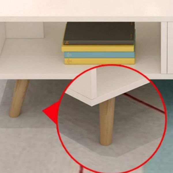 Modern Style Wood Cocktail Table Shelf Included 4 Legs Coffee Table