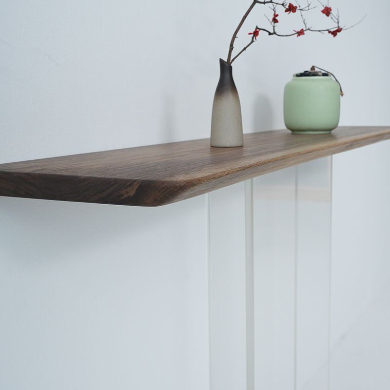 Contemporary Walnut Console Accent Table with Rectangle Top for Hall