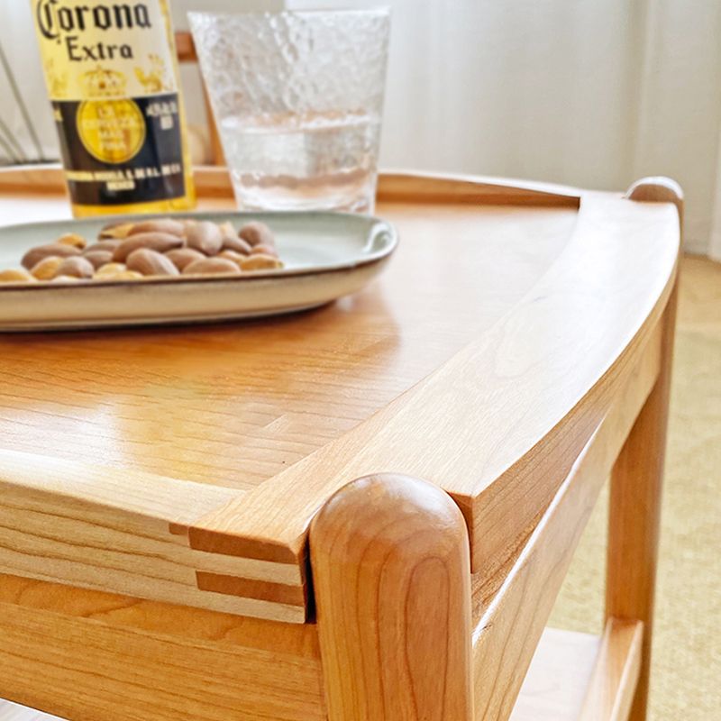 Modern Rectangular End Table Double Tier Corner Table with Storage