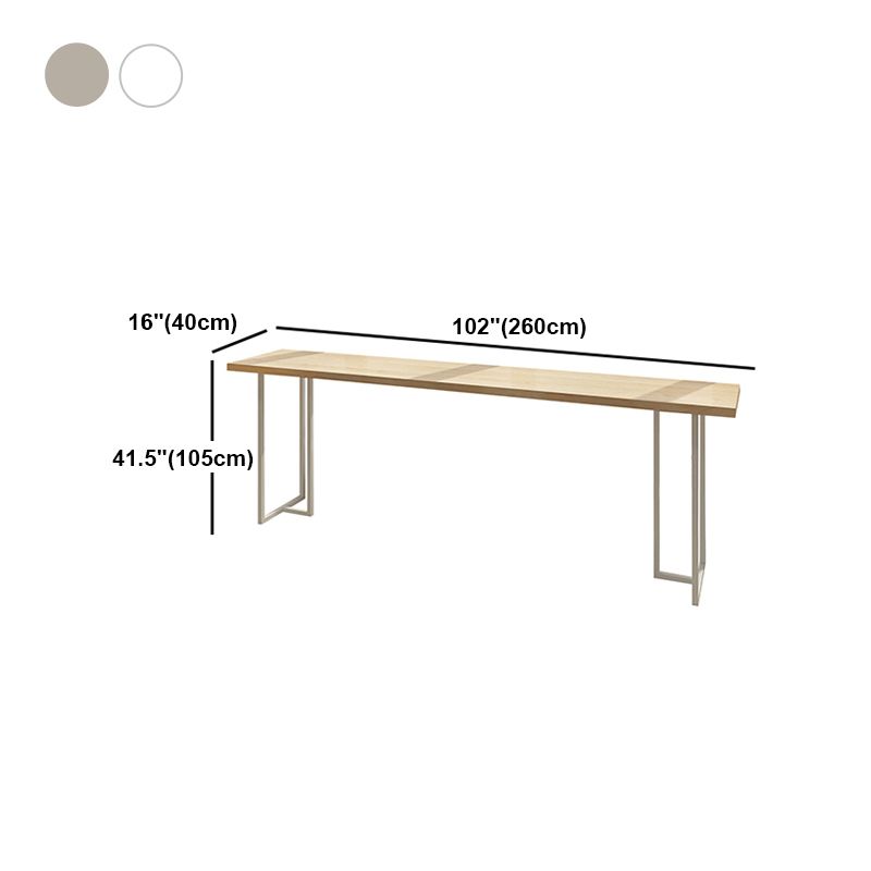 Pine Wood Bar Dining Table Contemporary Bar Table with Double Pedestal Base
