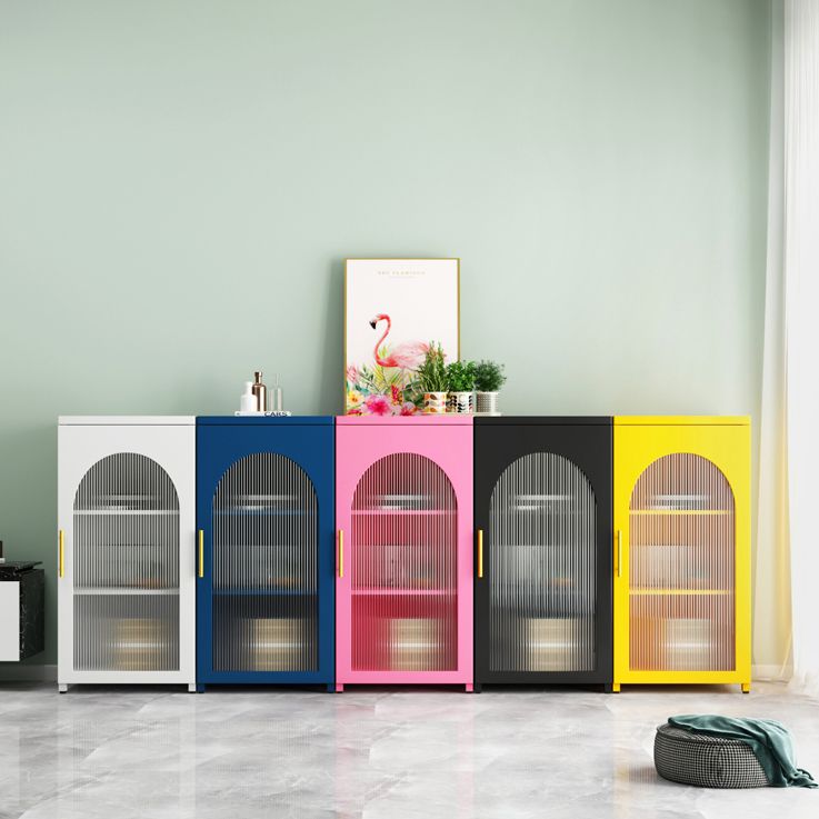 Modern Steel Bookcase, Glass Door Closed Back Bookshelf for Any Room