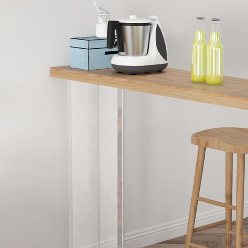 Contemporary Style Bar Table Solid Wood Bar Dining Table with Double Pedestal