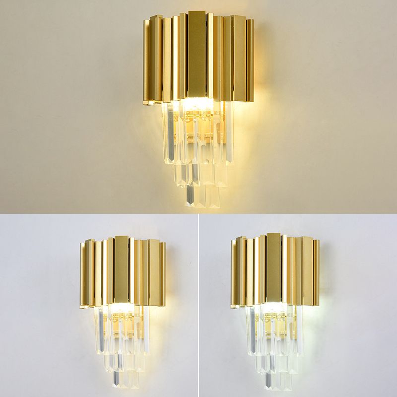 2-Light Geometric Wall Lights Modern Crystal Wall Light Fixture
