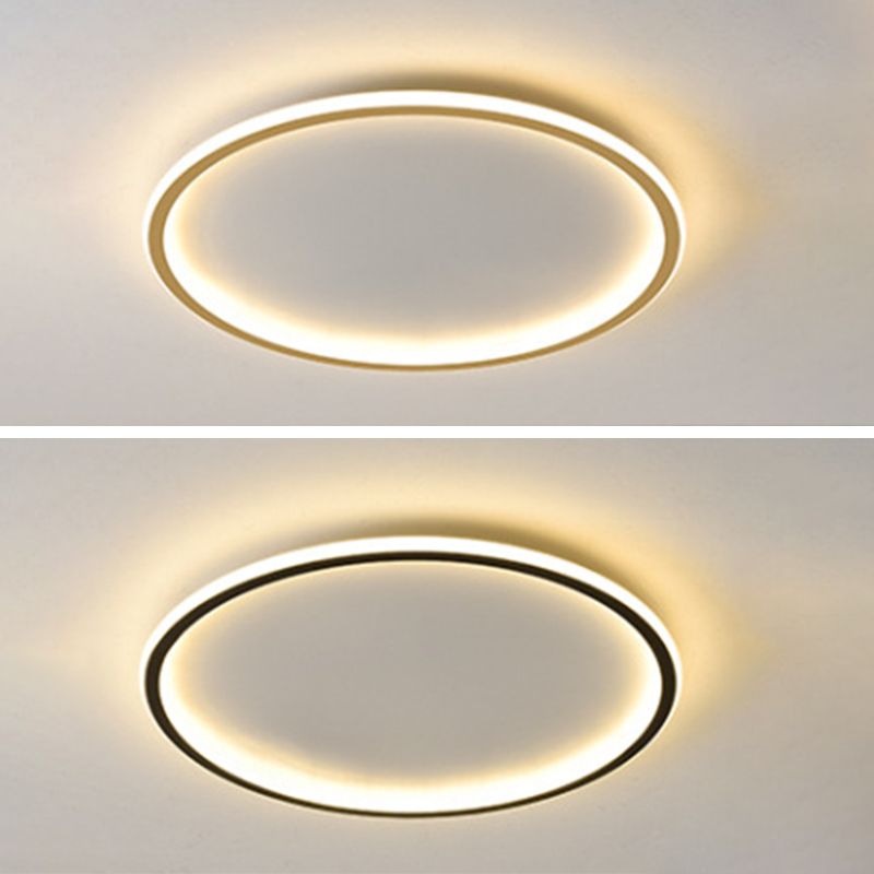 Round Flush Mount Light Fixtures Aluminum Modern Simplicity Flush-Mount Light Fixture for Bedroom