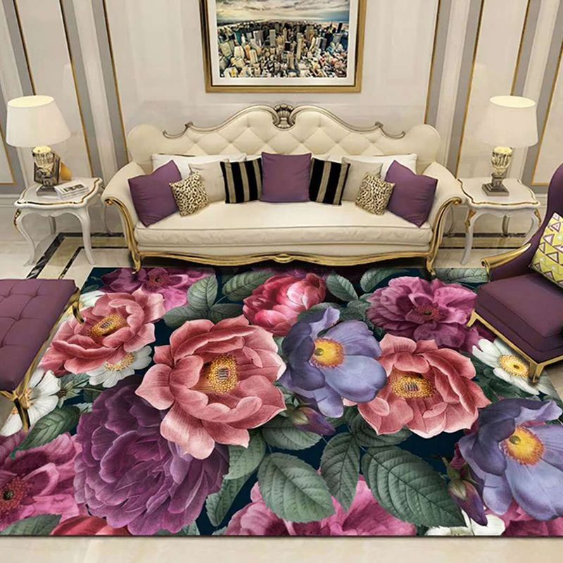 Veelkleurig modern binnentapijt, polyester bloemenprinttapijt, antislip binnentapijt voor woonkamer