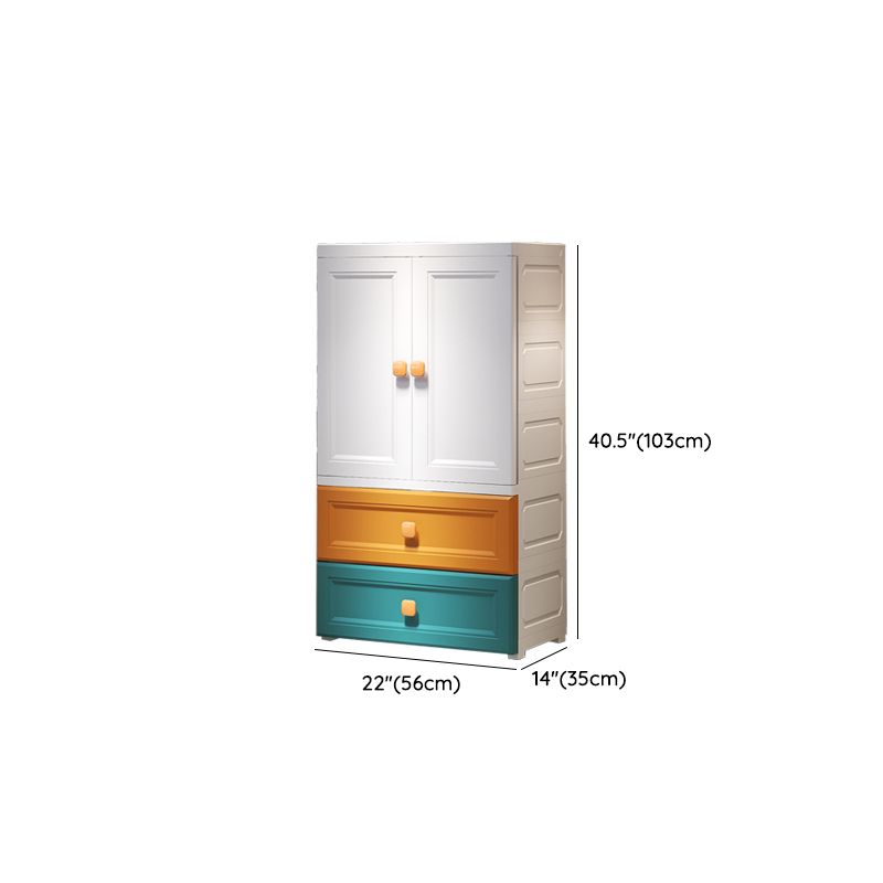 Contemporary Freestanding Wardrobe Plastic Multifunctional Wardrobe