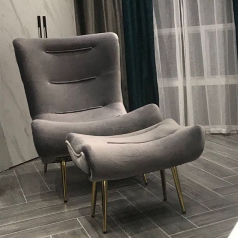 40.5"L x 37"W x 31.5"H Upholstered Accent Chair Armless Lounge Chair with Ottoman