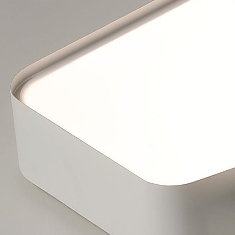 Geometric Interior LED Flush Mount in White Minimalist Iron Ceiling Flush