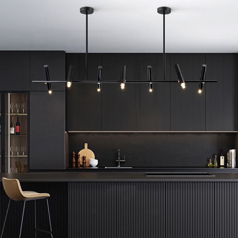 Metal Track Light Modern Multi-Head Linear Island Lighting Fixtures for Restaurant